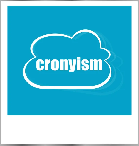 Cronyism word business concept, фоторамки изолированы на белом — стоковое фото