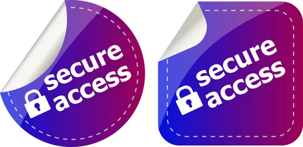 Secure access with lock on stickers set isolated on white — Stock Photo, Image