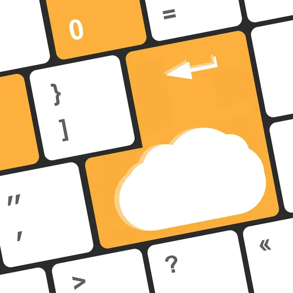 Teken op de computer toetsenbordtoetsen Cloud — Stockfoto