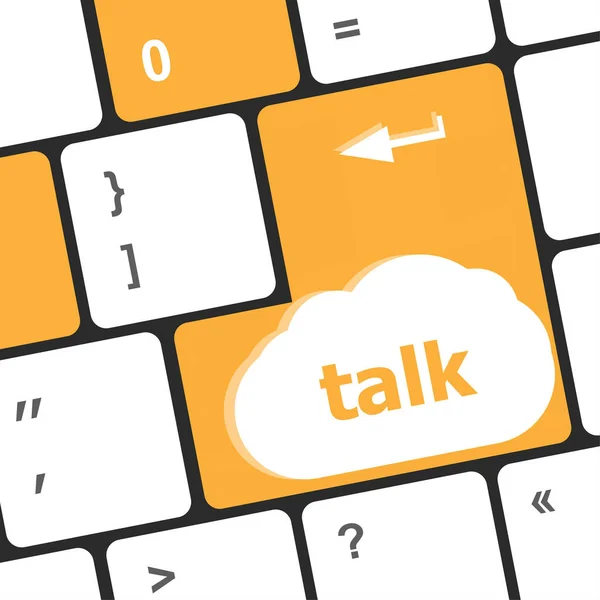 Talk word with icon on keyboard keys button — Stock Photo, Image