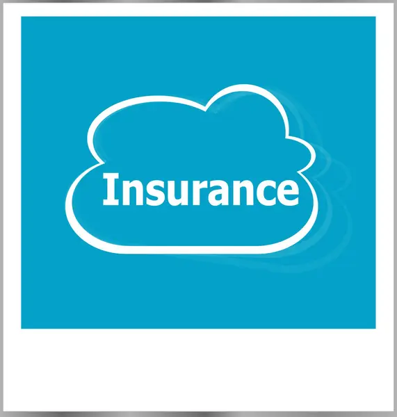 保険単語、インターネットの概念とフォト フレーム — ストック写真