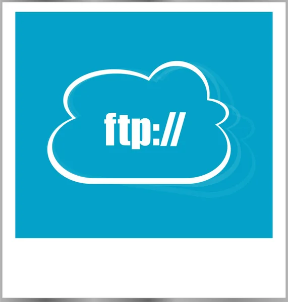 FTP word iş kavramı, üzerinde beyaz izole fotoğraf çerçevesi — Stok fotoğraf