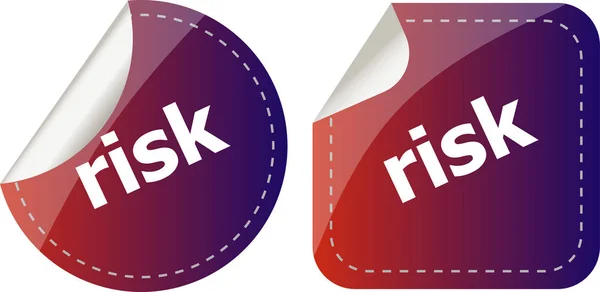 Parola di rischio. set adesivi, icona pulsante isolato su bianco — Foto Stock
