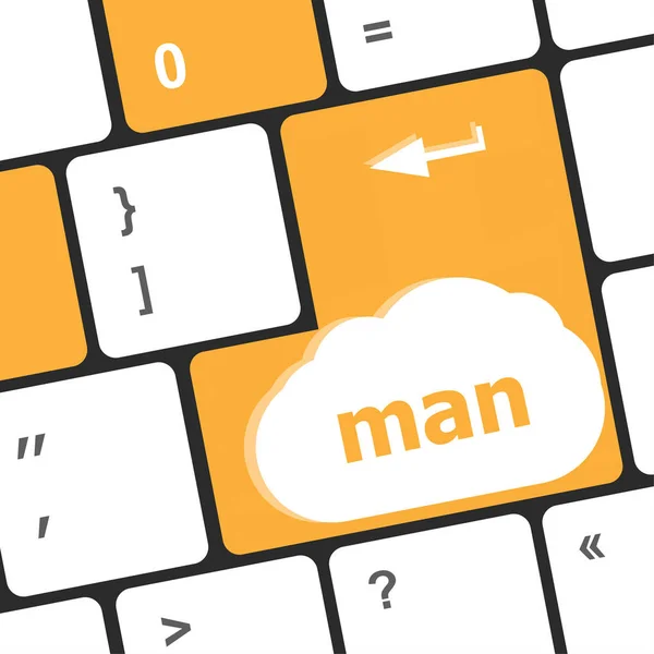 Mann Wörter auf Computer-PC-Tastatur-Tasten — Stockfoto