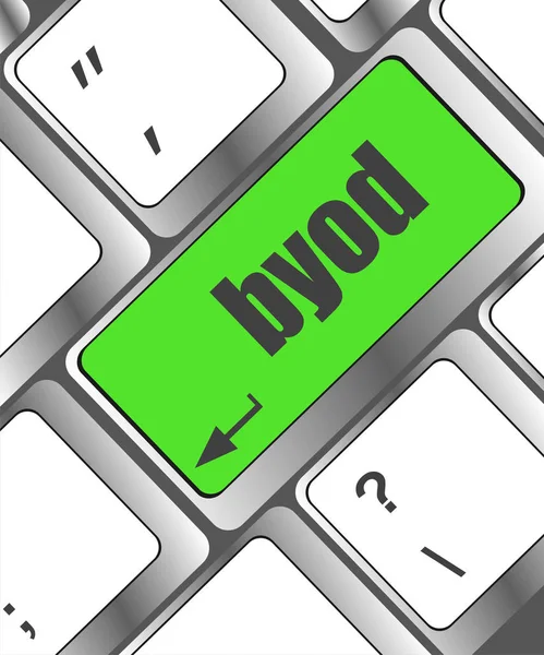 Tecla de teclado Byod de un ordenador portátil — Foto de Stock