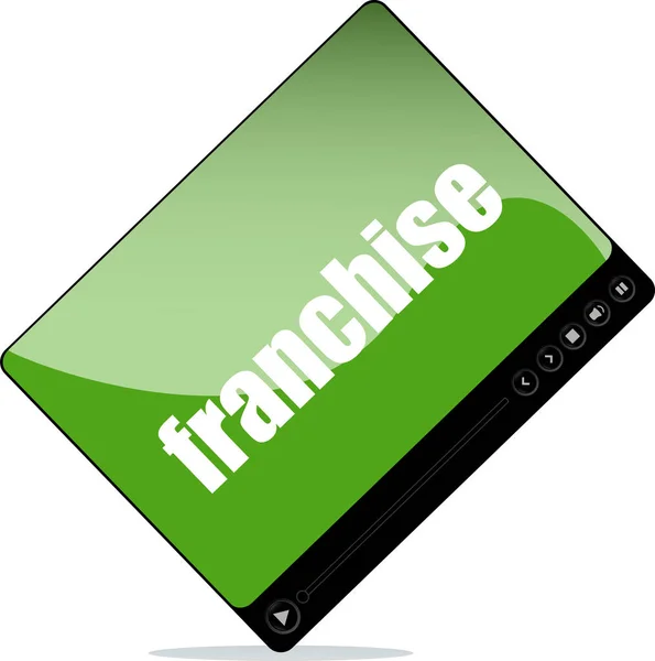 Video player for web with franchise word — Stock Photo, Image