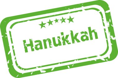 Hanuka grunge damgası beyaz arka plan üzerinde izole