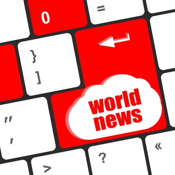 Words world news on computer keyboard key — Stock Photo, Image