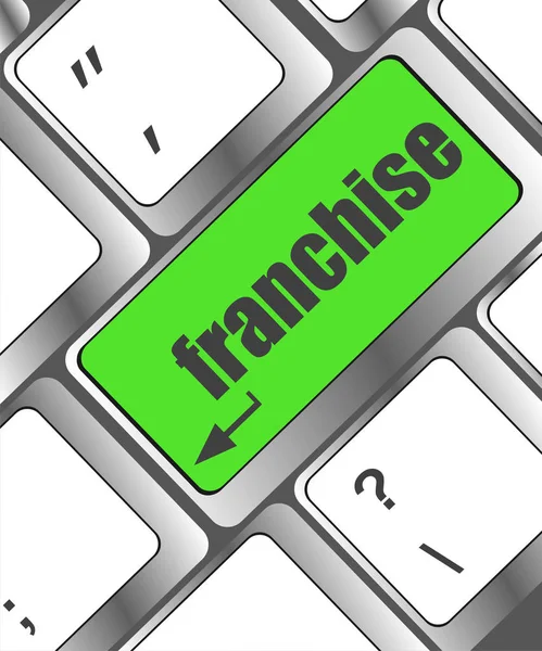 Ett tangentbord med nyckelläsning franchise - affärsidé — Stockfoto