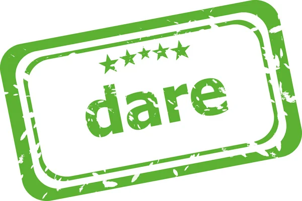 Dare word on rubber old business stamp — Stock Photo, Image