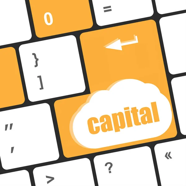 Botón de capital en la tecla del teclado - concepto de negocio — Foto de Stock