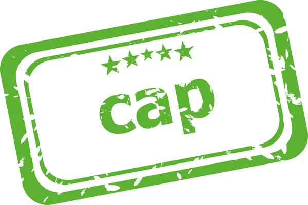 Cap on rubber stamp over a white background — Stock Photo, Image