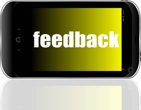 Concetto di Web design. Smartphone con testo Feedback sul display — Foto Stock