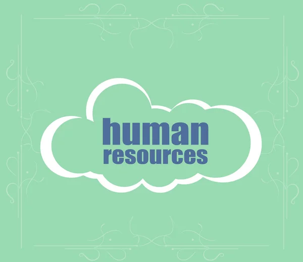 Managementkonzept. Humanressourcen Text. Wortwolke. Erfolgreiche Geschäftsidee — Stockfoto