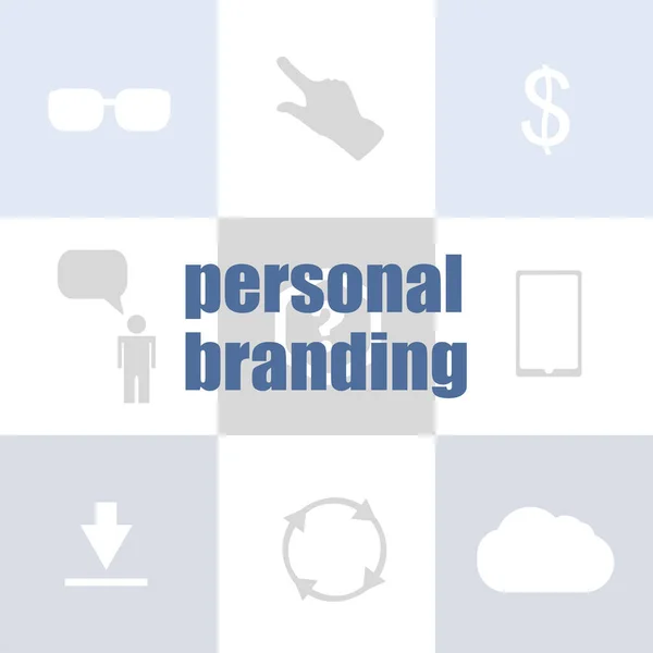 Text Personal Branding. Marknadsföring-konceptet. Infographic mall för presentationer eller informationsbanner — Stockfoto