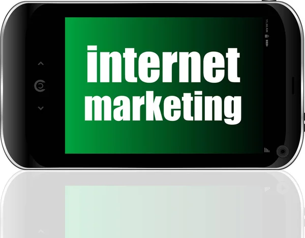 Marketing Internet. Téléphone intelligent mobile. Concept d'entreprise. — Photo