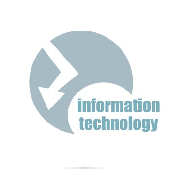 Metin bilgi teknolojisi. İş kavramı. Grafik tasarım için tasarım. Olağandışı düz logosunun