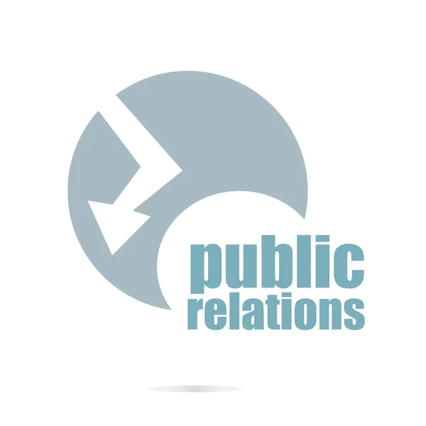 Texto Relaciones públicas. Concepto social. Elemento logo y web abstracta Icono — Foto de Stock