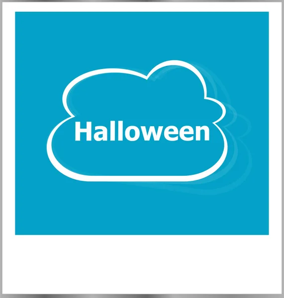 Halloween word holiday concept, photo frame isolated on white — Stock Photo, Image