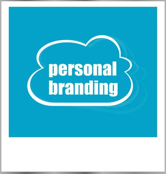 Persönliches Branding Wort Geschäftskonzept, Fotorahmen isoliert auf weiß — Stockfoto