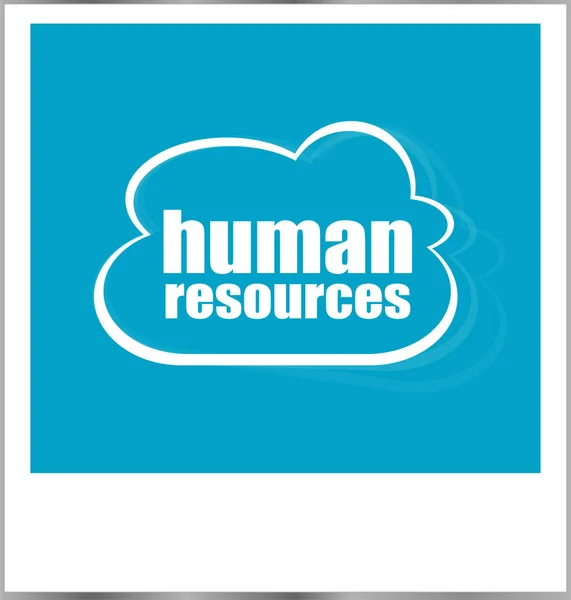 人力资源词业务概念，相框上白色孤立 — 图库照片