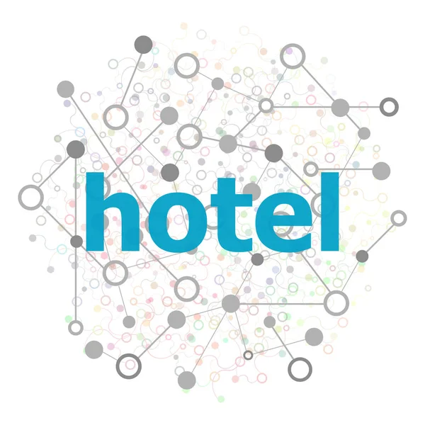 Text Hotel. Obchodní koncept. Stylizované nízké poly concept s kabelové konstrukce — Stock fotografie