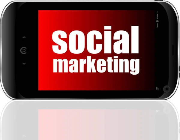 Sociale marketing. Mobiele telefoon. Bedrijfsconcept. — Stockfoto