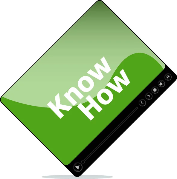 Know-how auf Media Player-Schnittstelle isoliert auf weiß — Stockfoto