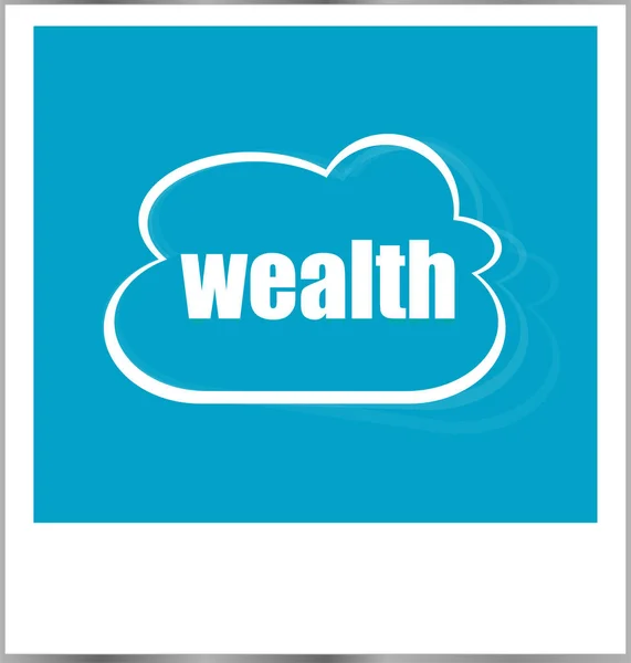 Conceito de negócio palavra riqueza, moldura da foto isolado no branco — Fotografia de Stock