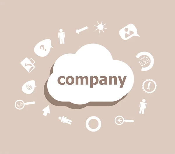 Text Company. Conceptul de afaceri. Icoane setate pentru cloud computing pentru web și aplicație — Fotografie, imagine de stoc