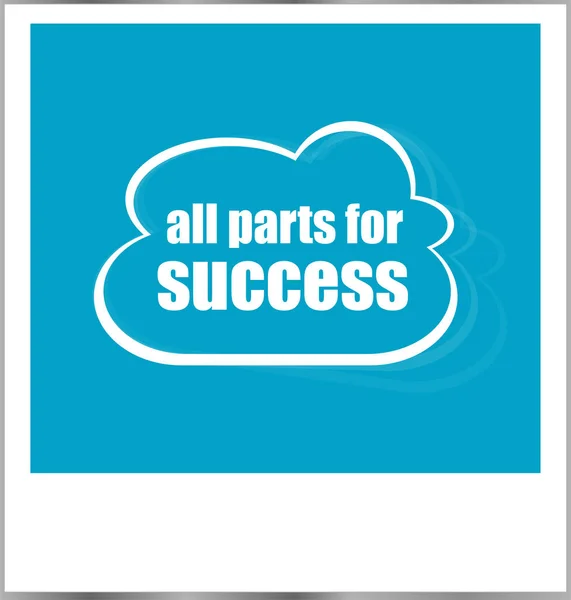 All parts for success words business concept, photo frame isolated on white — Stock Photo, Image