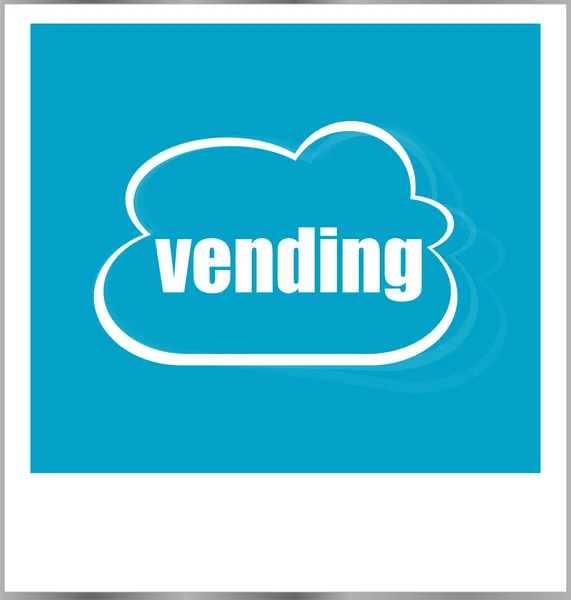 Conceito de negócio palavra vending, moldura da foto isolado no branco — Fotografia de Stock