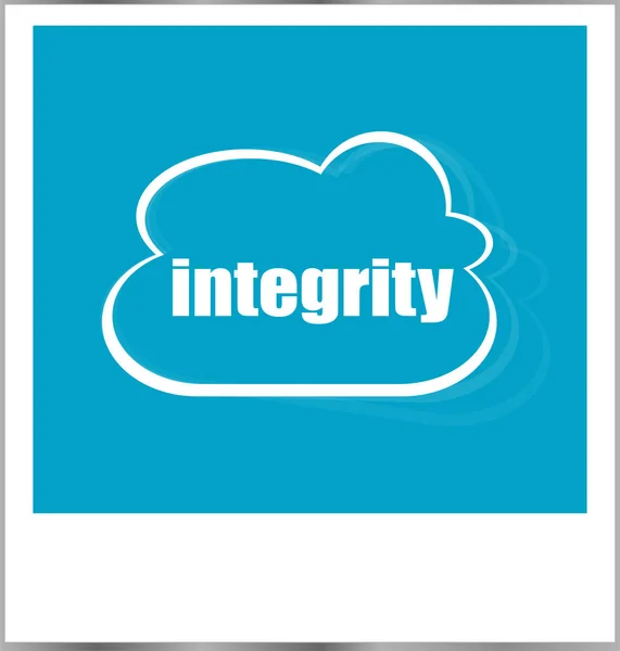 Integrity word business concept, photo frame isolated on white — Stock Photo, Image