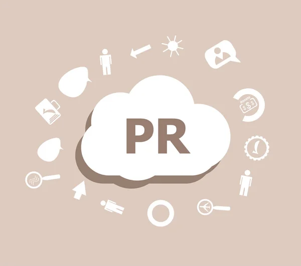 Text Pr. Public Relations. Advertising concept . Icons set for cloud computing for web and app