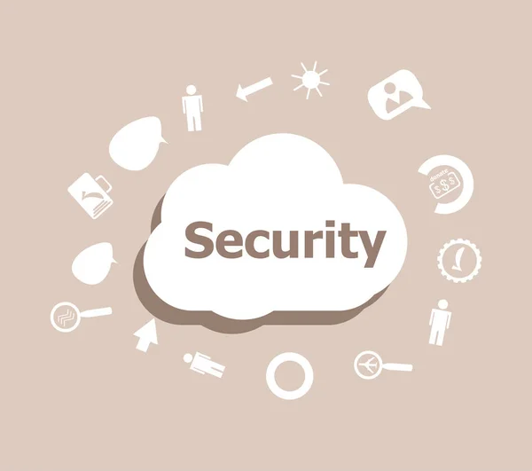 Text Security. Protection concept . Icons set for cloud computing for web and app — Stock Photo, Image