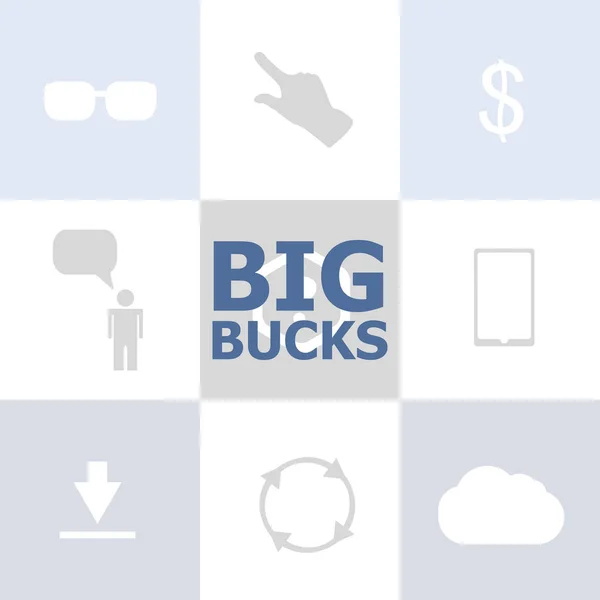 Texte Big bucks. Concept d'entreprise. Modèle d'infographie pour les présentations ou bannière d'information — Photo