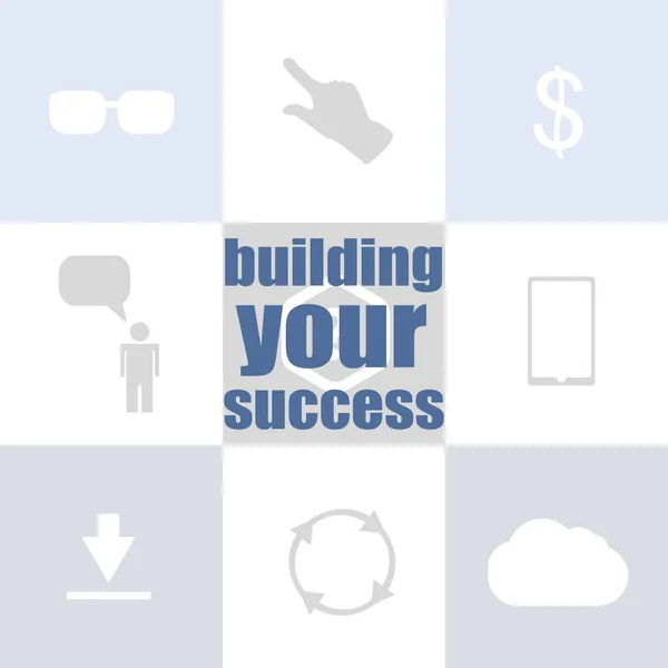 Text, budování váš úspěch. Obchodní koncept. Infografika technologií nebo vzdělávací proces — Stock fotografie