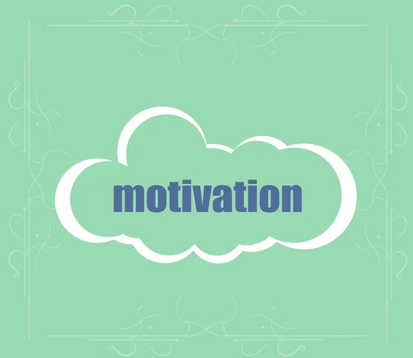 Metin motivasyon. İş kavramı. Kelime bulutu. İş için başarılı fikir — Stok fotoğraf