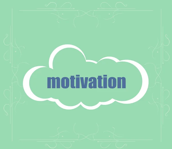 Motivation de texte. Concept d'entreprise. Nuage de mots. Idée réussie pour les entreprises — Photo