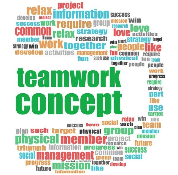 Teamwork concept words. Education concept . Word cloud collage — Stock Photo, Image