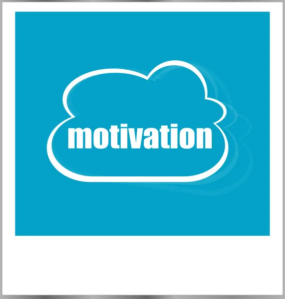 Conceito de negócio palavra motivação, moldura da foto isolado no branco — Fotografia de Stock