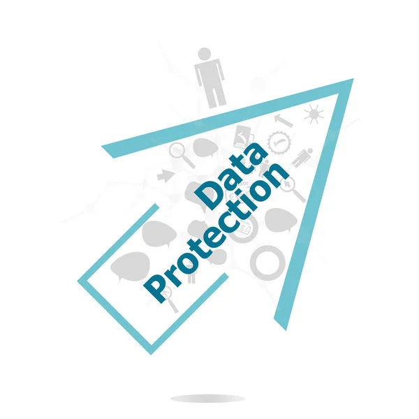 Protection des données textuelles. Concept de sécurité. Protection des données et éléments sécurisés ensemble inforgaphique — Photo