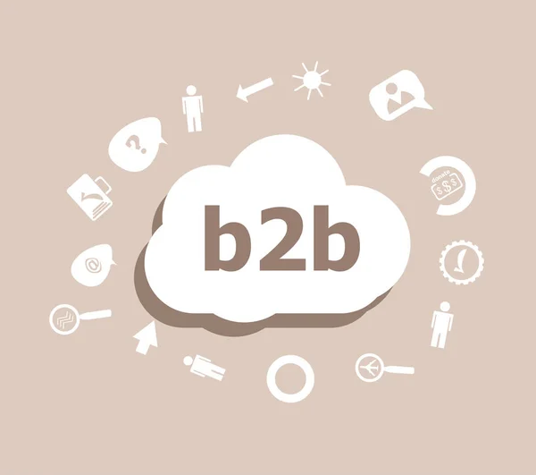 Text b2b. Web-Design-Konzept. Symbole für Cloud Computing für Web und App gesetzt — Stockfoto