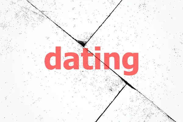 Text Dating. Social- och utbildning koncept. Närbild av grov texturerat grunge bakgrund — Stockfoto