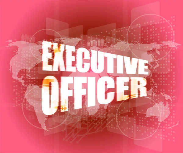 Conceito de gestão: palavras do executivo na tela digital — Fotografia de Stock