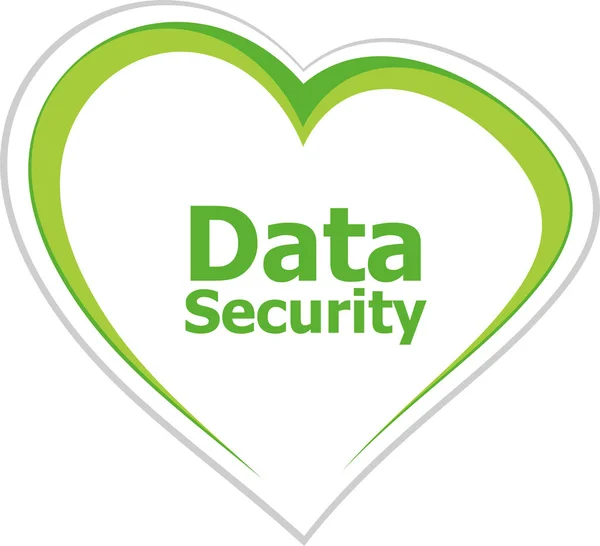Security concept, data security words on love heart — Stock Photo, Image