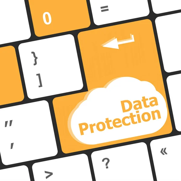 Data protection button on the keyboard keys — Stock Photo, Image