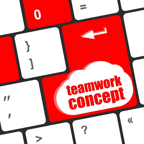 Cloud icon with teamwork concept word on computer keyboard key — Stock Photo, Image