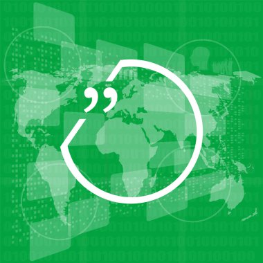  Alıntı Mark Konuşma Balonu. Alıntı işareti simgesi. Soyut arkaplan.