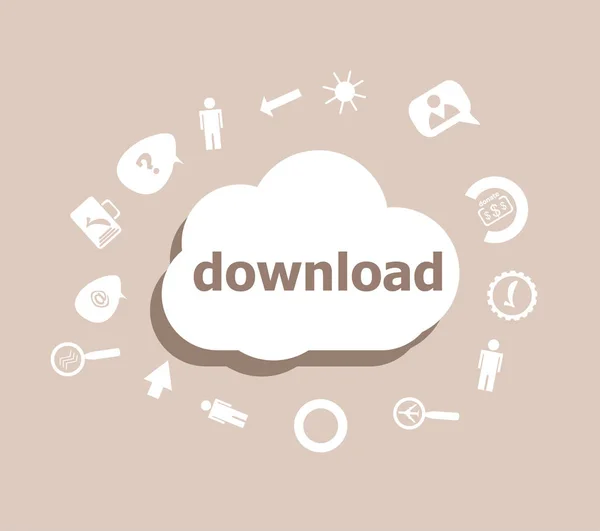 Text Download. Web design concept . Icons set for cloud computing for web and app — Stock Photo, Image